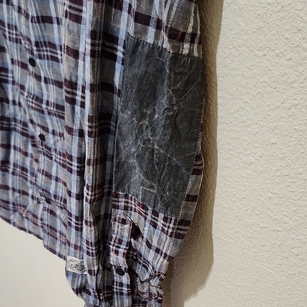 Buffalo David Bitton Plaid Button Down Shirt - Black and White - Picture 6 of 11